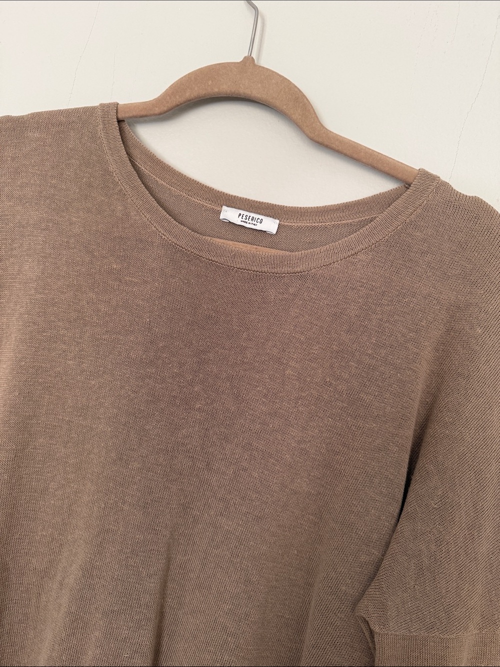 Peserico Taupe Crewneck Sweater